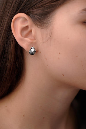 Handmade Sterling Silver Beetle Earrings: Insect Jewelry (etsy image id: 7366024984)