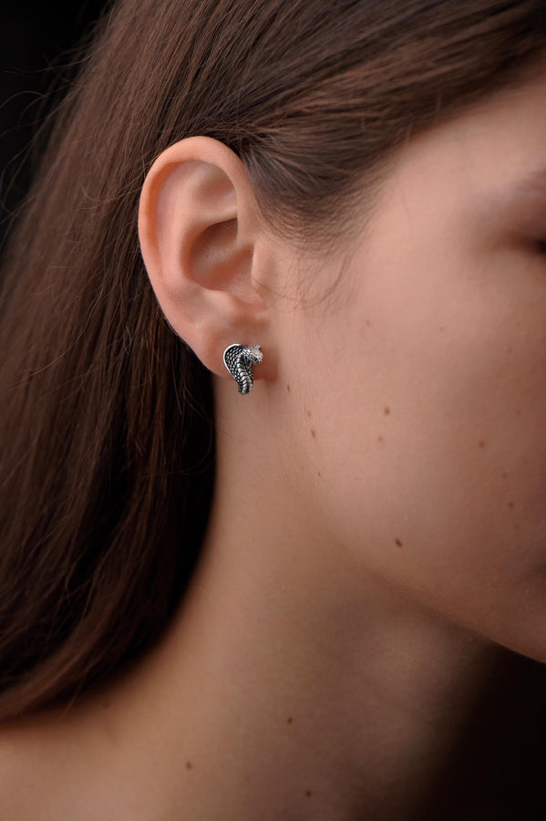 Sterling Silver Cobra Earrings: Handmade Snake Animal Jewelry (etsy image id: 7268167201)
