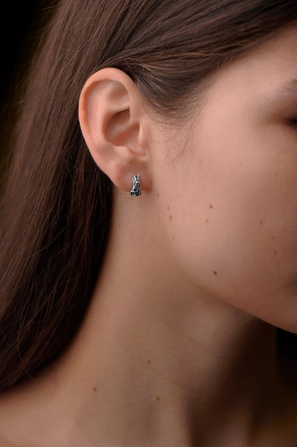 Sterling Silver Angel and Demon Cat Earrings, Gothic Kitten Jewelry (etsy image id: 7412043763)