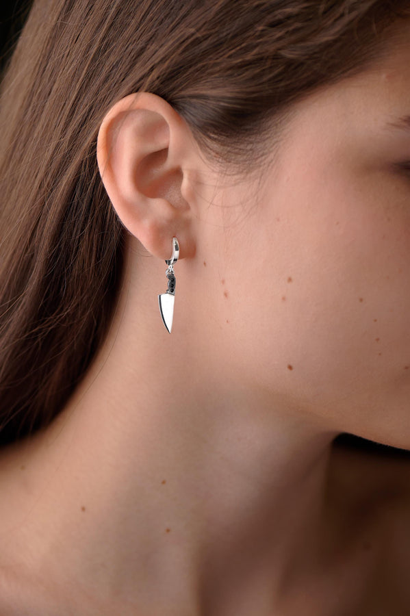 knife earring	knives earrings	knives jewelry	halloween jewelry	horror earrings	silver knives (etsy image id: 4193138557)
