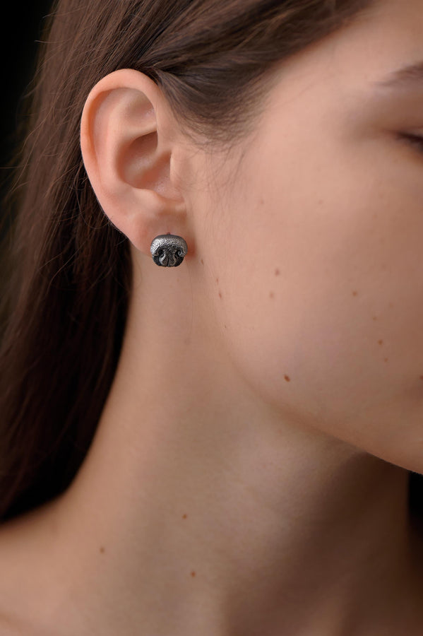 Dog Nose Silver Earrings – Sterling Pet Lover Jewelry | Minimalist Symbol of Loyalty and Love (etsy image id: 7401589381)