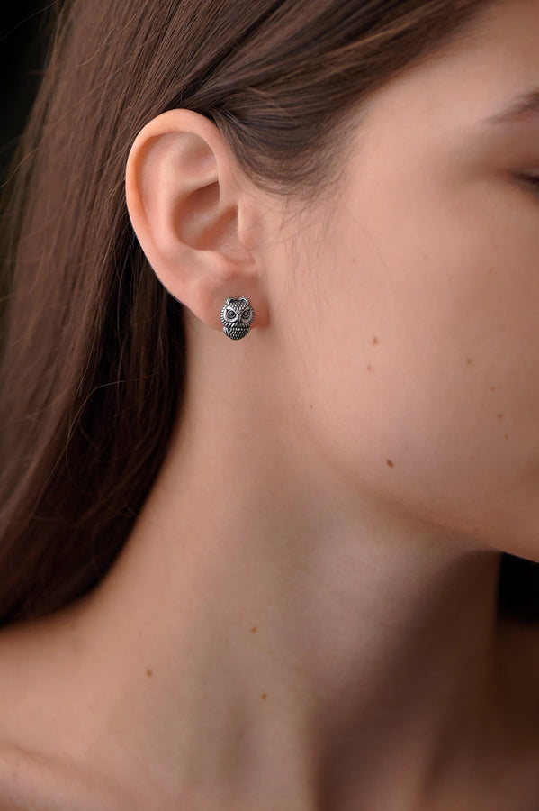 Sterling silver	animal earrings	animal jewelry	birds jewelry	Owl Earrings	Owl jewelry	owl house (etsy image id: 7416892201)