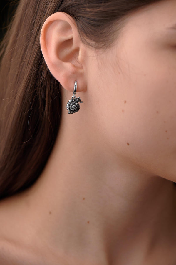 silver earrings	earrings	jewelry	gift	Sterling silver	animal earrings	animal jewelry	Snail Earrings	Snail (etsy image id: 7220137070)