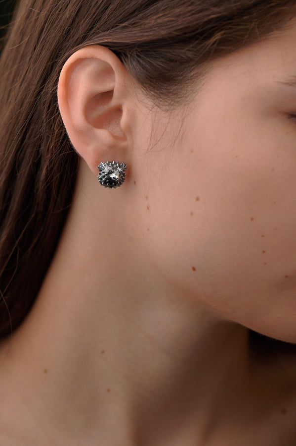 Sterling Silver Puffer Fish Earrings: Handmade Sea Jewelry (etsy image id: 5531076529)