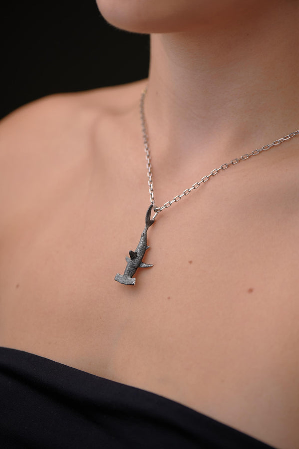 shark silver pendant	tooth necklace	Hammerhead Shark	animal pendant	animal jewelry	silver pendant	Silver necklace (etsy image id: 7181038828)