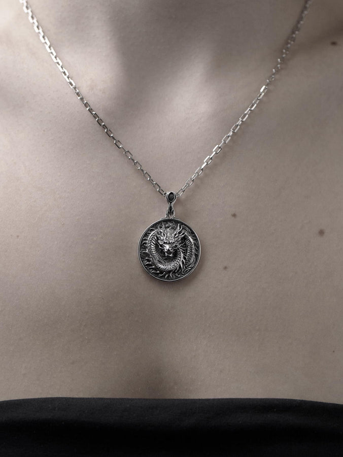 Sterling Silver Chinese Dragon Pendant Necklace: Handmade Dragon Jewelry (etsy image id: 5396847028)