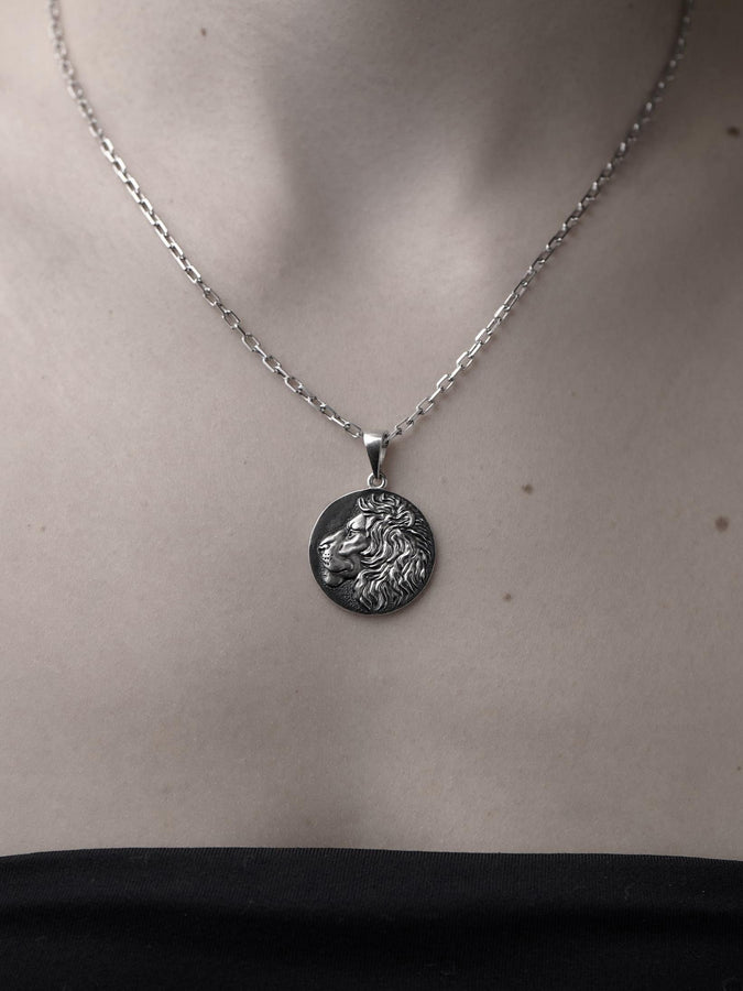 Lion silver pendant	Lion's head jewelry	Lion's head silver	animal jewelry	Lioness pendant (etsy image id: 4725147157)