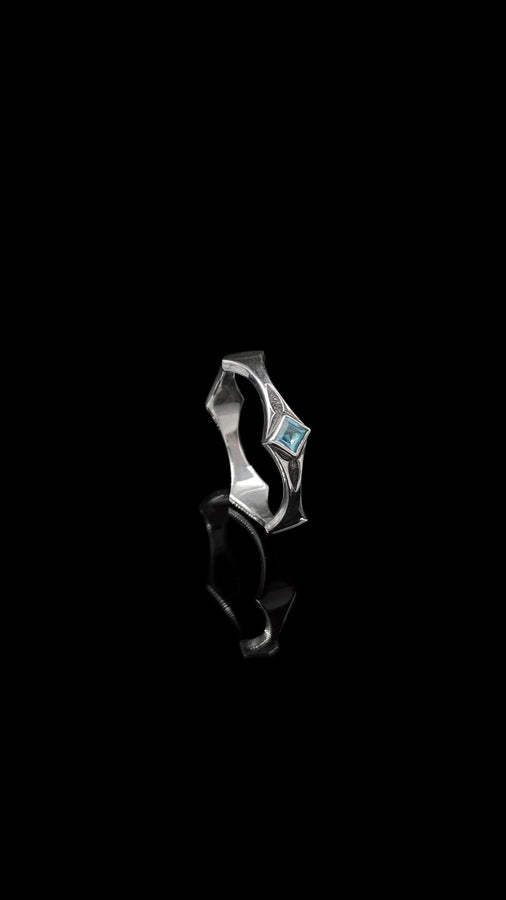 A perfect blend of vintage gothic design and modern elegance, this sterling silver ring with its gemstone centerpiece is a stunning addition to any jewelry collection. (etsy image id: 6911153908)