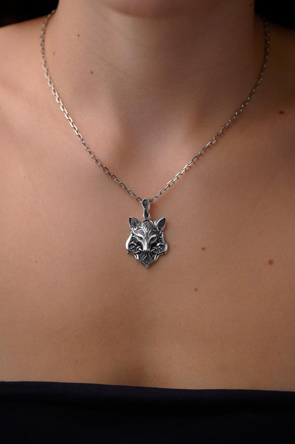Gothic Fox Pendant Silver – Sterling Silver Fox Necklace | Mystical Animal Totem Jewelry for Men and Women (etsy image id: 5523680275)