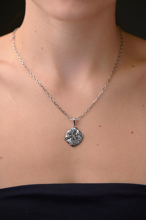 fox art	fuchs pendant	fox necklace	fox pendant	fox jewelry	silver fox pendant (etsy image id: 4250607999)