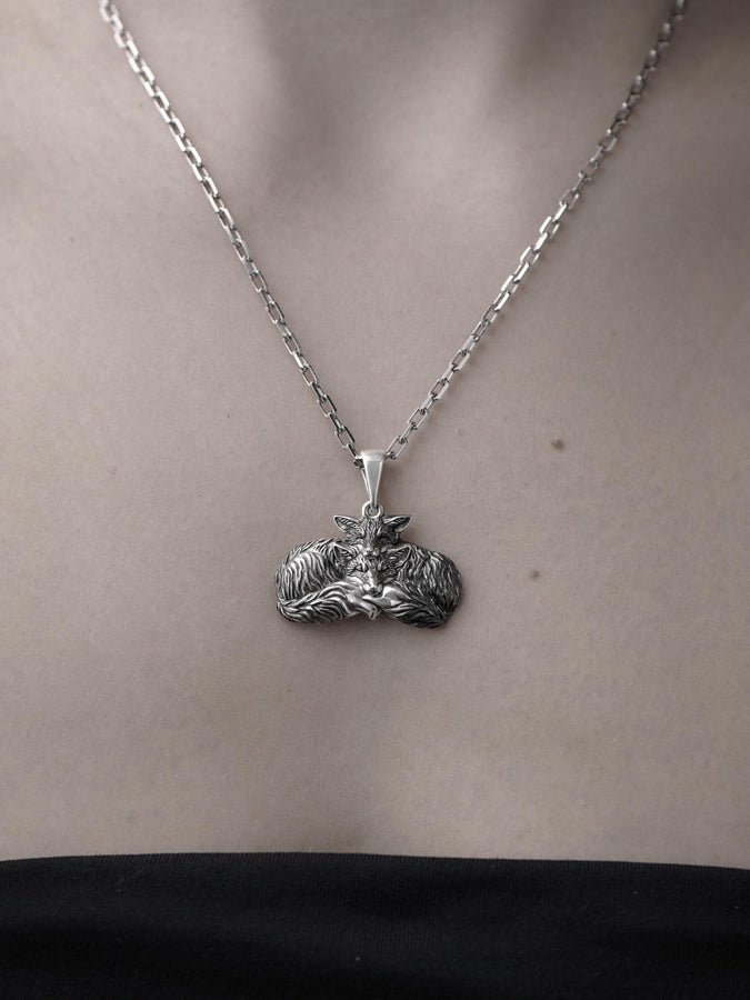 Foxes Silver Pendant – Sterling Silver Fox Couple Necklace | Symbol of Love, Unity, and Wild Devotion (etsy image id: 7372429806)
