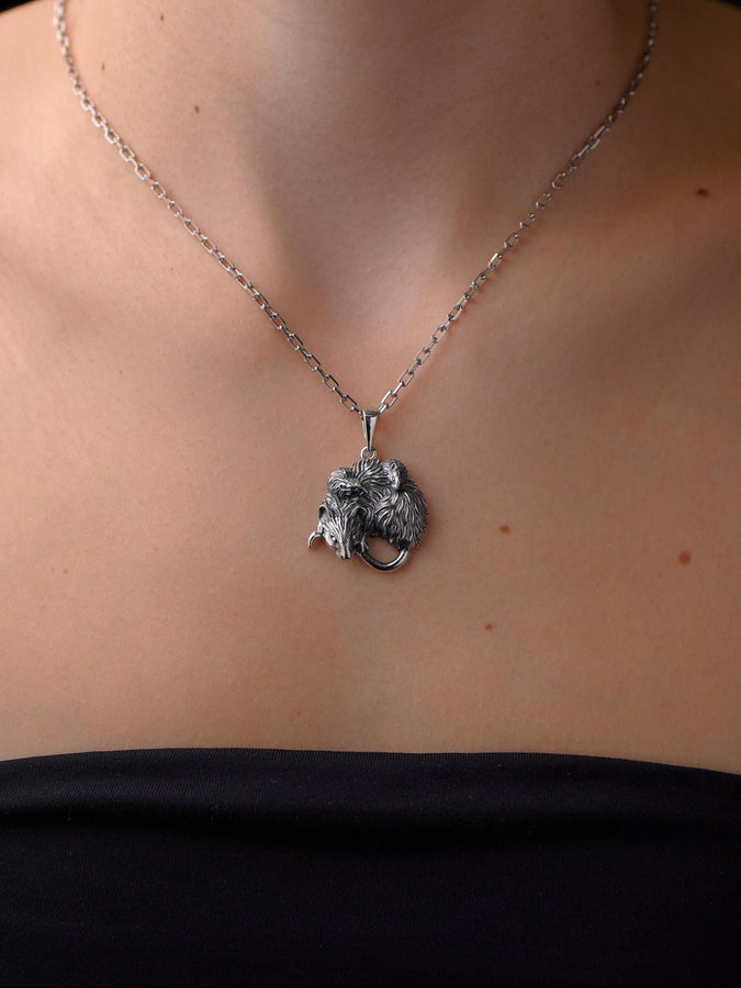 Sterling Silver Mouse Family Pendant: Whimsical Animal Necklace