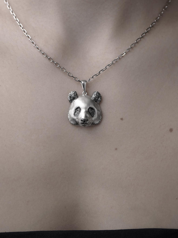 Sterling Silver Panda Pendant Necklace: Wildlife Jewelry Gift (etsy image id: 7420597297)