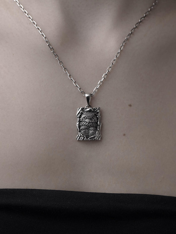 Sterling Silver Pendant Owl with Owlets, Bird jewelry, Owl with Owlets Necklace, Bird Lovers Pendant, Owl Lovers Gift, Handmade Jewelry (etsy image id: 7235929255)