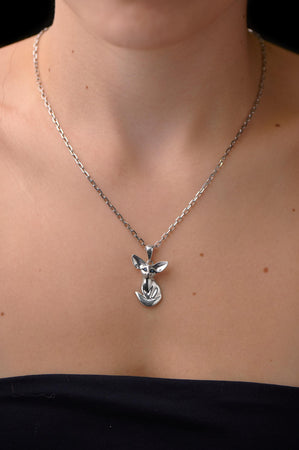 Sterling Silver Fennec Pendant: Handmade Animal Necklace (etsy image id: 7372903534)