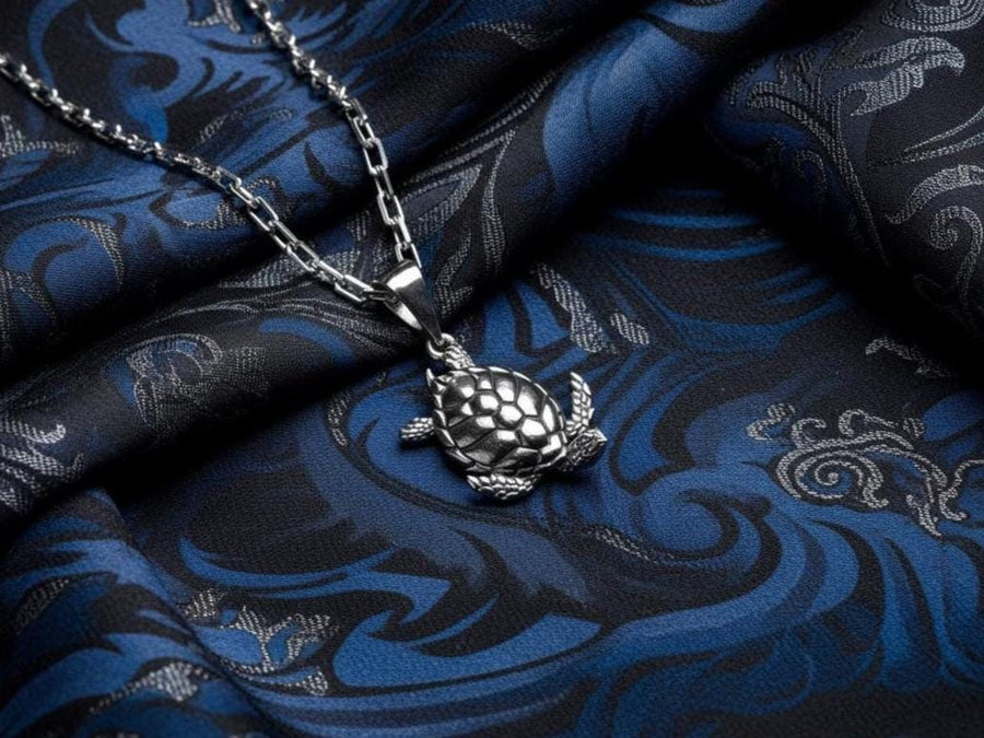 Turtle Pendant Silver – Sterling Silver Sea Turtle Necklace | Symbol of Wisdom, Serenity, and Ocean Spirit Jewelry (etsy image id: 7373010906)