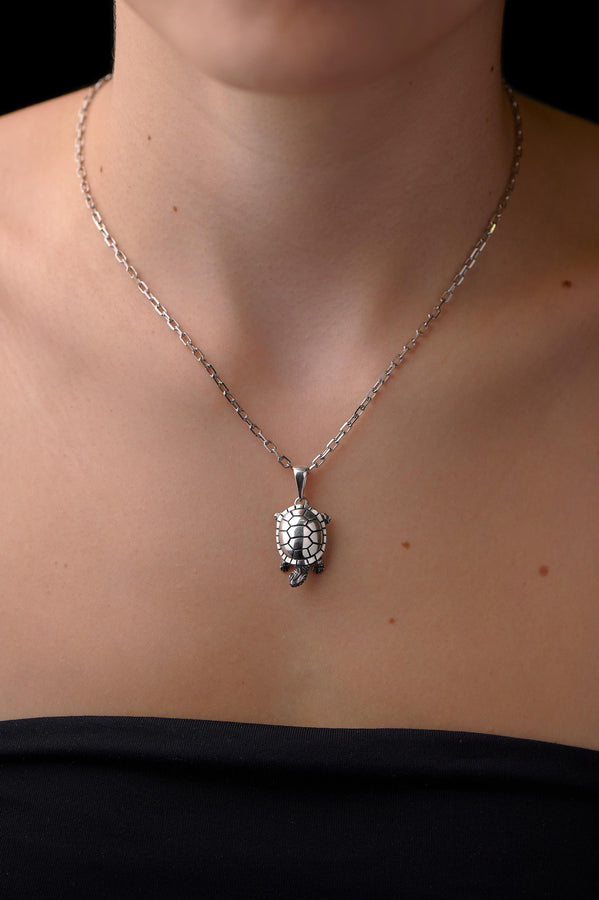 Turtle Pendant Silver – Sterling Silver Sea Turtle Necklace | Symbol of Wisdom, Serenity, and Ocean Spirit Jewelry (etsy image id: 7373010906)