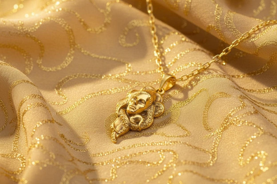 Sterling Silver Lady Octopus Pendant – Ocean Goddess Necklace