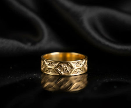 Gothic Wedding Ring Silver – Sterling Silver Band with Medieval Cross Design | Alternative Engagement Ring for Couples (etsy image id: 7375335892)