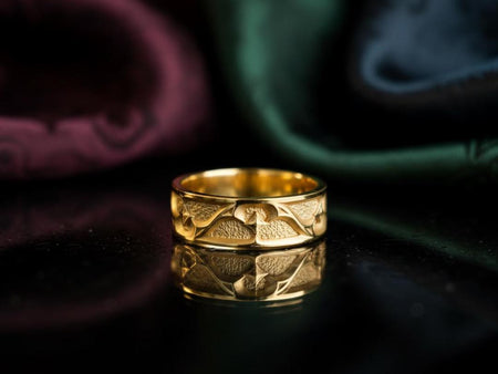 Gothic Wedding Ring Silver – Sterling Silver Medieval Band with Blackened Details | Unique Dark Romance Jewelry for Him and Her (etsy image id: 7375509176)