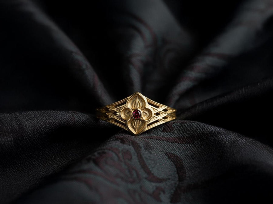 Sterling Silver Gothic Ring, Gemstone Ring, Handmade Goth Ring, Medieval Jewelry, Unique Wedding Ring, Holiday Gift, Vintage Ring, Gift Idea (etsy image id: 6997248198)
