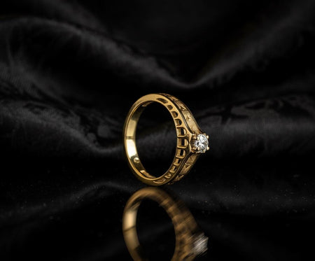 Gothic Arcs Engagement Ring – Sterling Silver Cathedral-Inspired Band with Clear Gemstone | Elegant Gothic Style Promise Ring (etsy image id: 7375820202)