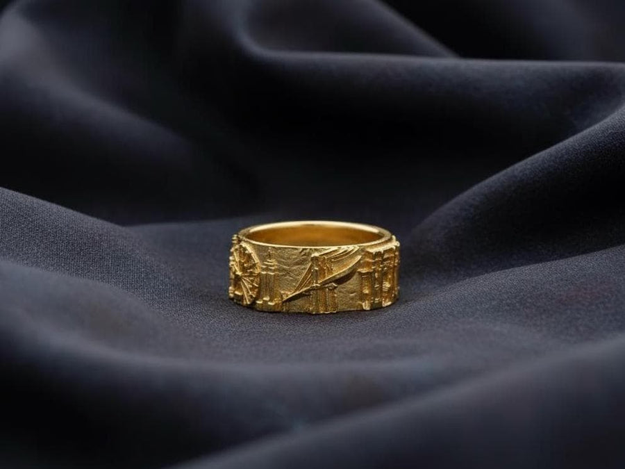 sterling silver ring	New York Skyline	NY souvenir	NYC	Brooklyn bridge	New York ring	Amerikanischer Ring	Bague New-Yorkaise	Cityscape	America	American souvenir	new york	new york cityscape (etsy image id: 7384496001)