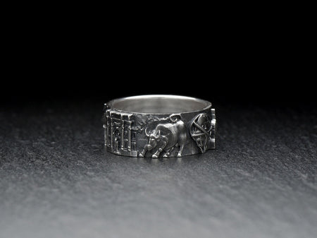 sterling silver ring	New York Skyline	NY souvenir	NYC	Brooklyn bridge	New York ring	Amerikanischer Ring	Bague New-Yorkaise	Cityscape	America	American souvenir	new york	new york cityscape (etsy image id: 7384496001)