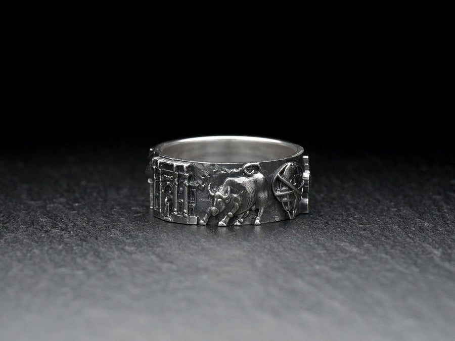 sterling silver ring	New York Skyline	NY souvenir	NYC	Brooklyn bridge	New York ring	Amerikanischer Ring	Bague New-Yorkaise	Cityscape	America	American souvenir	new york	new york cityscape (etsy image id: 7384496001)