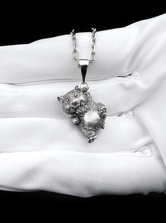 Sterling Silver Hamster Pendant: Handmade Animal Lover Necklace (etsy image id: 7387661173)