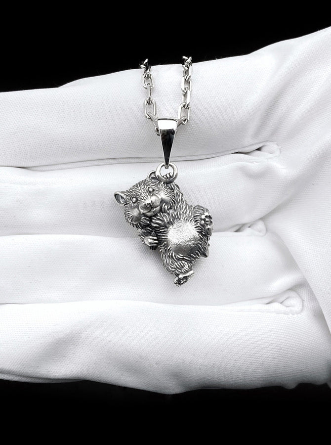 Sterling Silver Hamster Pendant: Handmade Animal Lover Necklace (etsy image id: 7387661173)