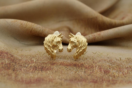 Sterling Silver Horse Earrings: Oxidized Animal Jewelry (etsy image id: 7387693293)