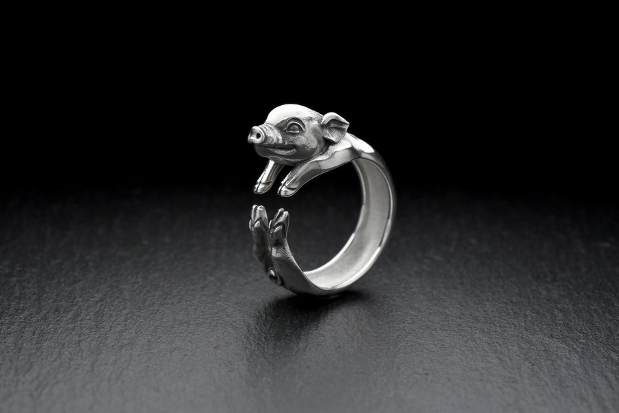 totem	men's gift	animal jewelry	animal ring	silver ring	men gift	hunter trofei	pig lover	totem pig	pig ring	pig gift	cute pig	anneau de cochon