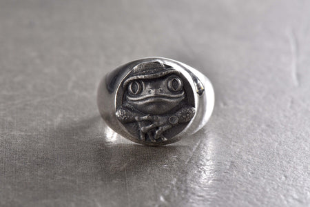 Sterling Silver Frog Ring: Handmade Animal Jewelry (etsy image id: 7395505729)