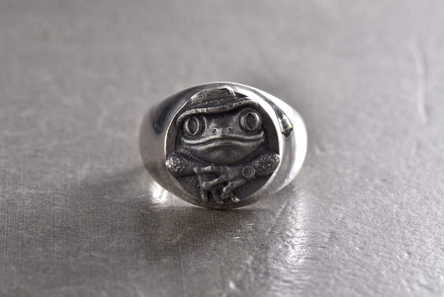 Sterling Silver Frog Ring: Handmade Animal Jewelry (etsy image id: 7395505729)