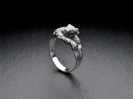 Handmade Sterling Silver Wolverine Ring: Animal Jewelry (etsy image id: 7396934619)