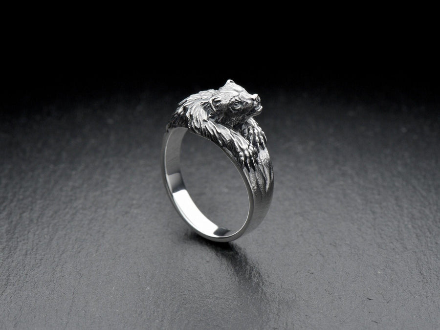 Handmade Sterling Silver Wolverine Ring: Animal Jewelry (etsy image id: 7396934619)