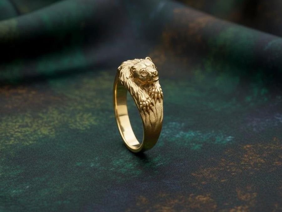 Handmade Sterling Silver Wolverine Ring: Animal Jewelry (etsy image id: 7396934619)