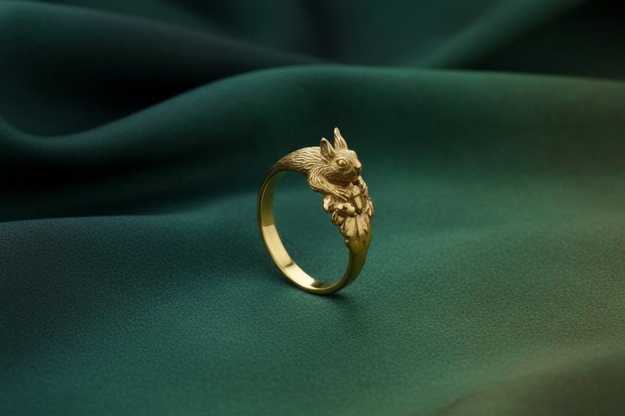 men's gift	animal jewelry	animal ring	silver ring	men gift	Squirrel ring	Squirrel jewelry	Silver Squirrel	Ring with Nuts	Squirrel lover	Eichhörnchen-Ring	bague écureuil	squirrel souvenir
