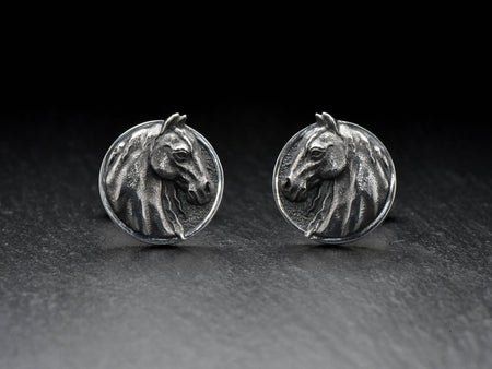 Sterling Silver Horse Cufflinks: Handcrafted Animal Jewelry Gift (etsy image id: 7397166197)