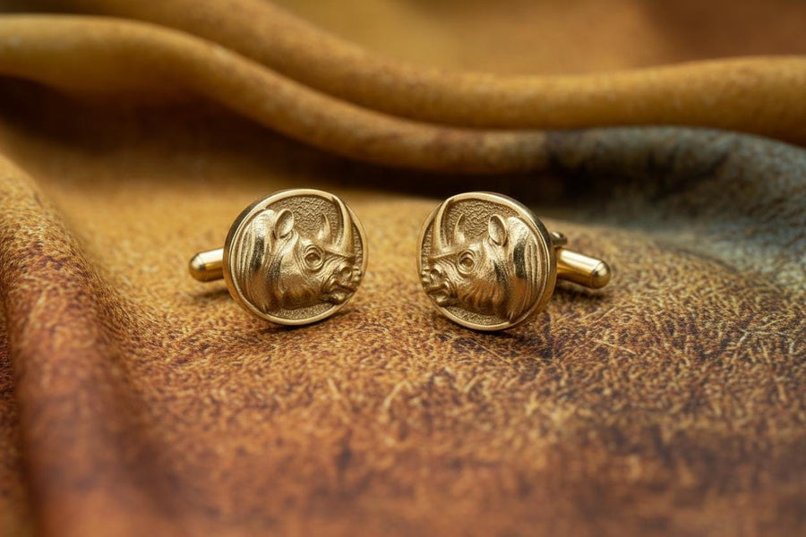Sterling Silver Rhino Cufflinks, Animal Jewelry Gift (etsy image id: 7349262118)