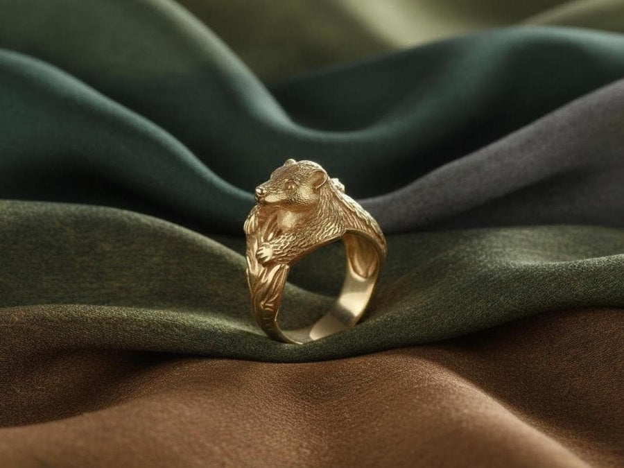 Sterling Silver Skunk Ring: Handmade Animal Totem Jewelry
