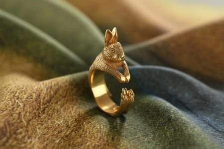 Oxidized Sterling Silver Hare Ring: Animal Jewelry