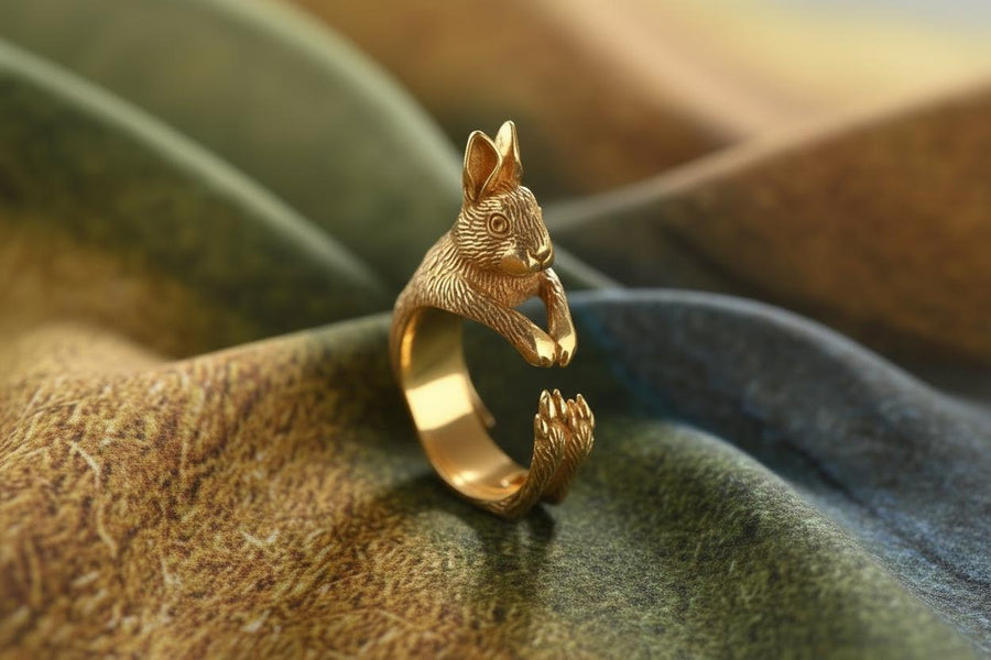 gift	handmade	memorial gift	birthday gift	Ring Hare	Animal Ring	Hare jewelry	Sterling silver	Hare	hare lovers