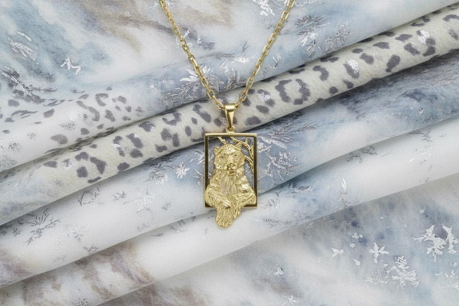 Handmade Sterling Silver Snow Leopard Pendant: Oxidized Wild Cat Necklace (etsy image id: 4700276106)