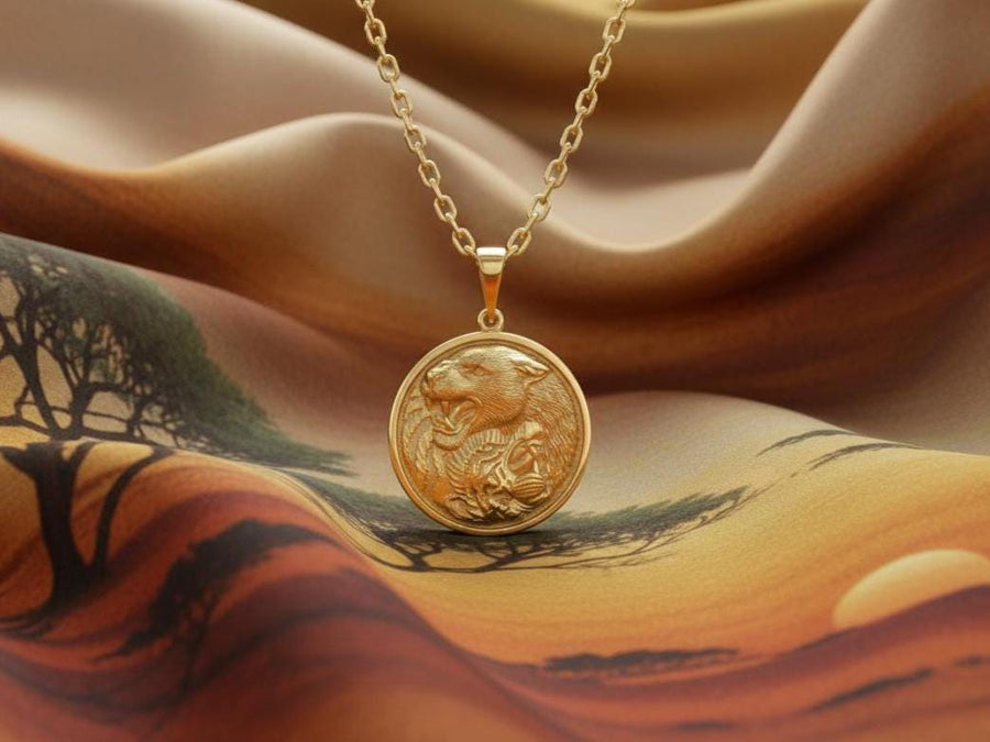 animal jewelry	Tiger pendant	Lion pendant	lion necklace	necklace	tiger (etsy image id: 7350868296)