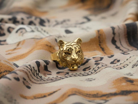 Sterling Silver Tiger Mask Ring: Handmade Animal Jewelry (etsy image id: 7400089975)