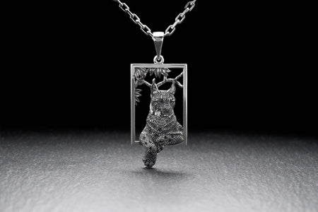 Oxidized Sterling Silver Lynx Pendant: Handmade Necklace (etsy image id: 7400313135)