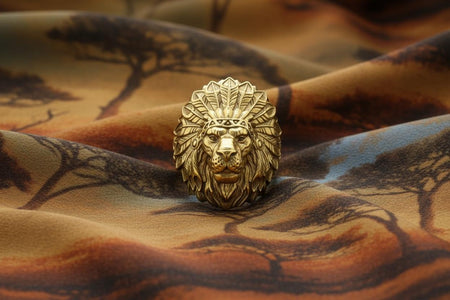 Sterling Silver Lion Indian Chief Ring – Tribal Boho Jewelry
