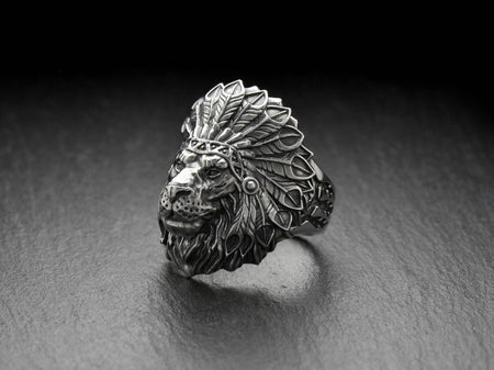 totem	animal jewelry	animal ring	silver ring	men gift	totem indian ring	indian lion ring	lion's head jewelry	totem lion ring	Lion Ring	Lion	Lion Jewelry	Gift for him